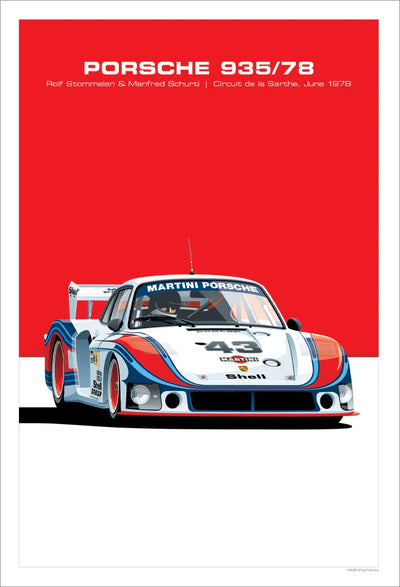 Affiche Voiture Porsche 917 908 935 956 Poster Toile 24h Du Mans - vue de dessus - Becquet Voiture