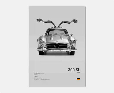 Affiches Voitures Murales Mercedes AMG 30x40cm 40x60cm 50x70cm - détail du montage 2 - Becquet Voiture