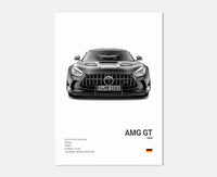 Affiches Voitures Murales Mercedes AMG 30x40cm 40x60cm 50x70cm - en situation - Becquet Voiture