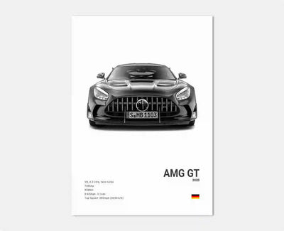 Affiches Voitures Murales Mercedes AMG 30x40cm 40x60cm 50x70cm - en situation - Becquet Voiture