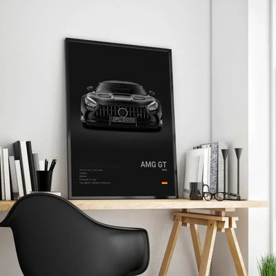 Affiches Voitures Murales Mercedes AMG 30x40cm 40x60cm 50x70cm - vue arrière - Becquet Voiture