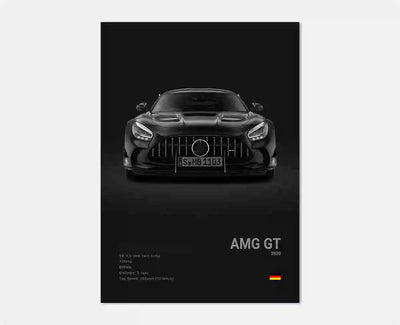 Affiches Voitures Murales Mercedes AMG 30x40cm 40x60cm 50x70cm - vue de profil 2 - Becquet Voiture