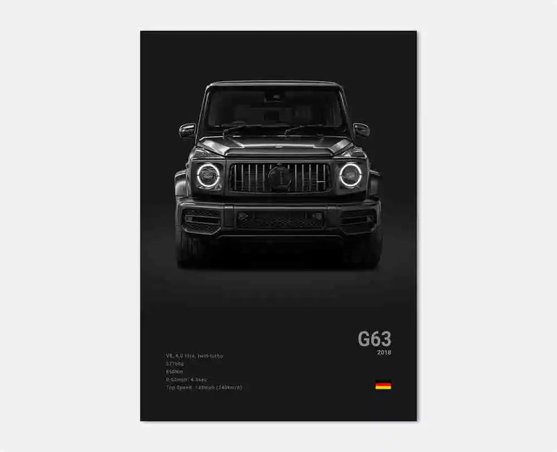 Affiches Voitures Murales Mercedes AMG 30x40cm 40x60cm 50x70cm - vue de trois-quarts 3 - Becquet Voiture