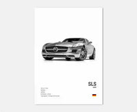 Affiches Voitures Murales Mercedes AMG 30x40cm 40x60cm 50x70cm - vue de trois-quarts 4 - Becquet Voiture