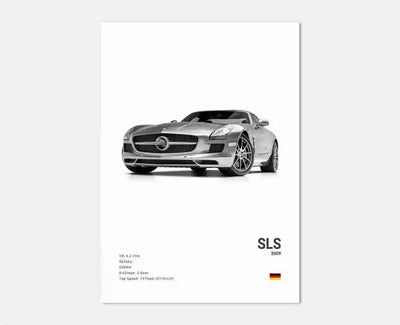 Affiches Voitures Murales Mercedes AMG 30x40cm 40x60cm 50x70cm - vue de trois-quarts 4 - Becquet Voiture