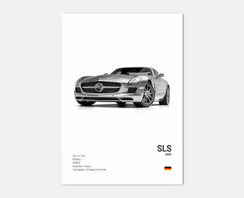 Affiches Voitures Murales Mercedes AMG 30x40cm 40x60cm 50x70cm - vue de trois-quarts 4 - Becquet Voiture