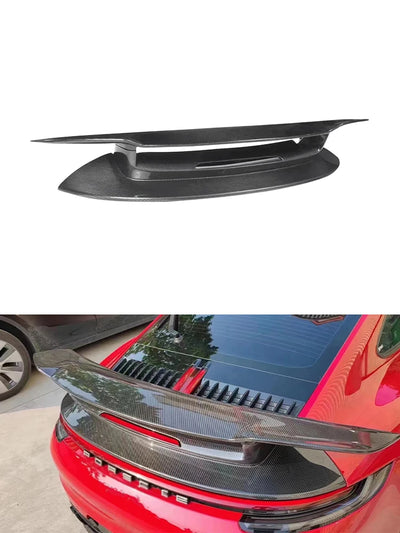 Aile Arrière Carbone Porsche 911 992 Carrera 2019-2023 - détail du montage - Becquet Voiture