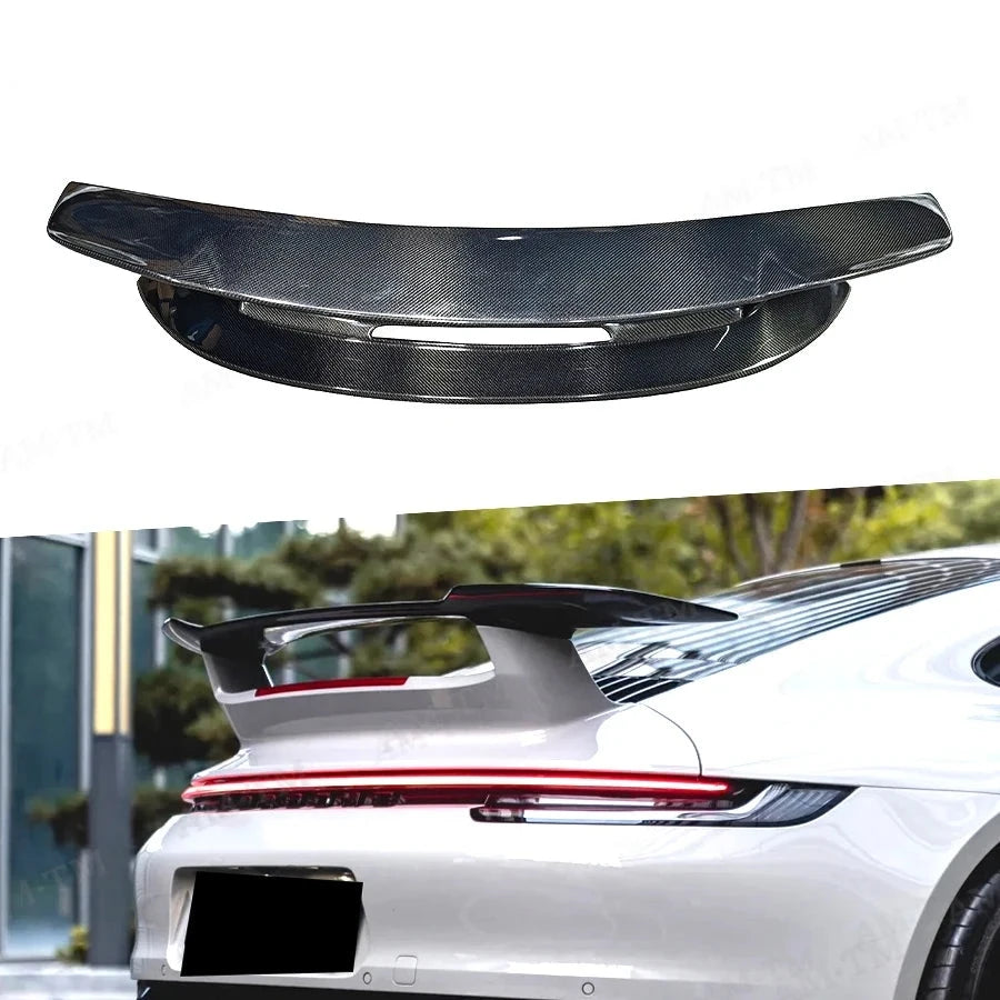 Aile Arrière Carbone Porsche 911 992 Carrera 2019-2023 - vue de face - Becquet Voiture