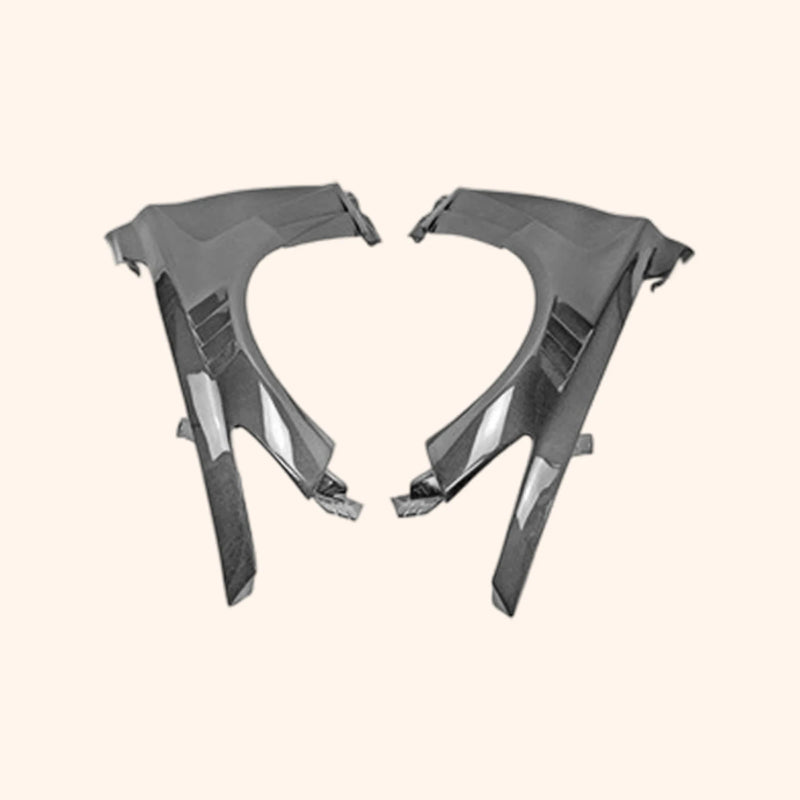 Carbon Fiber Vented Front Fender Infiniti Q50 V37 EPA Type - fitted on vehicle - Becquet Voiture