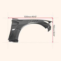 Carbon Fiber Vented Front Fender Infiniti Q50 V37 EPA Type - rear view - Becquet Voiture
