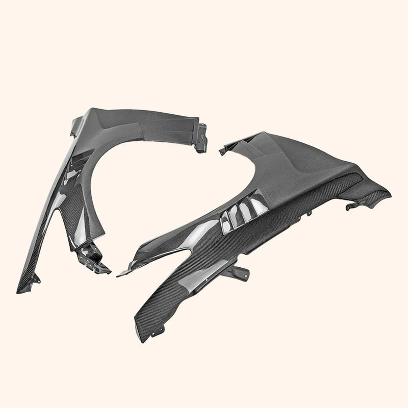 Carbon Fiber Vented Front Fender Infiniti Q50 V37 EPA Type - three-quarter view - Becquet Voiture