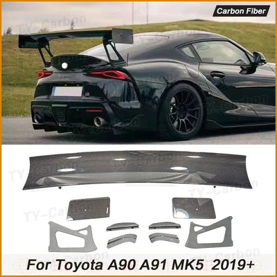 Aileron Arrière Carbone Toyota Supra MK5 A90 A91 2019+ - vue de face - Becquet Voiture