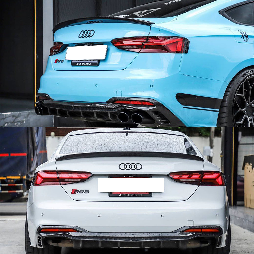 Aileron de coffre Audi A5 S5 RS5 B9 en carbone (2017-2023) - vue de face - Becquet Voiture