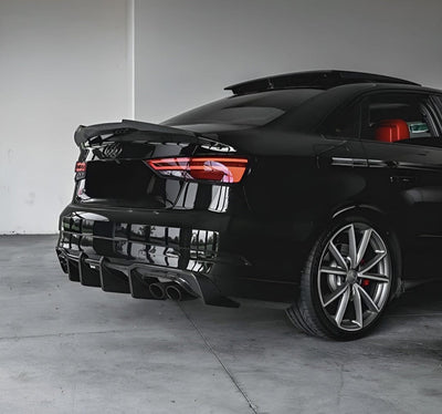 Aileron De Coffre Becquet Audi A3 S3 RS3 8V Berline - vue de profil - Becquet Voiture