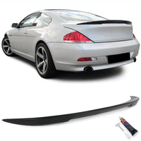 Gloss Black M Performance Style Trunk Spoiler for BMW 6 Series E63 - front view - Becquet Voiture