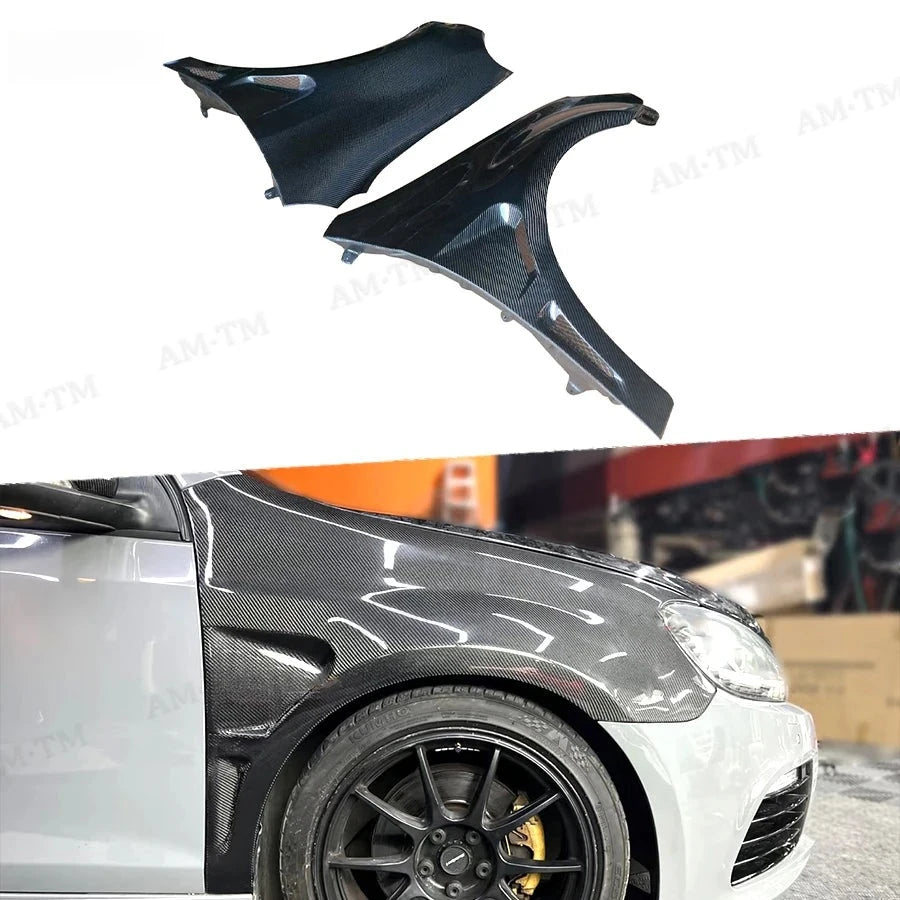 Ailes Avant Carbone Volkswagen Golf 6 MK6 GTI R - vue de face - Becquet Voiture