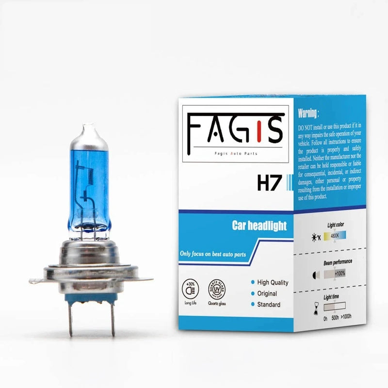 Universal H7 12V 55W Halogen Bulbs, 2-Pack - side view - Becquet Voiture