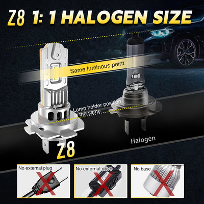 Ampoule LED H4 H7 Universelle Phare Voiture CANBUS - installé sur véhicule - Becquet Voiture