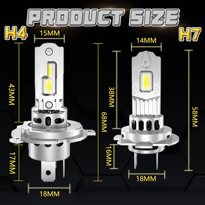 Ampoule LED H4 H7 Universelle Phare Voiture CANBUS - packshot studio - Becquet Voiture