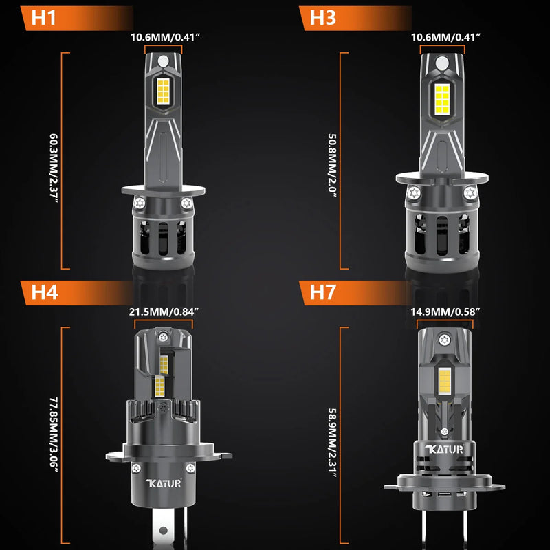 Universal LED Car Headlight Bulb Multi-Base - studio packshot - Becquet Voiture