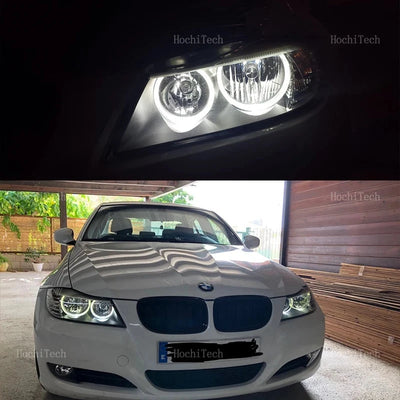 Ampoules LED Angel Eyes 60W BMW Série 3 E90 E91 LCI - vue de trois-quarts - Becquet Voiture