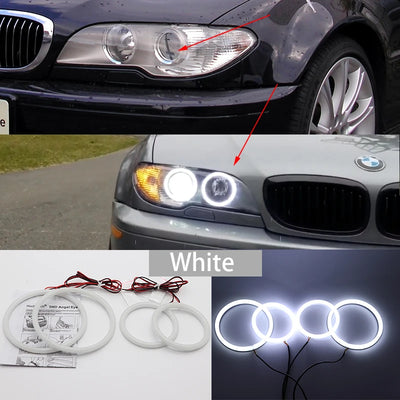Ampoules LED Angel Eyes BMW Série 3 E46 1998-2005 - détail du montage 2 - Becquet Voiture