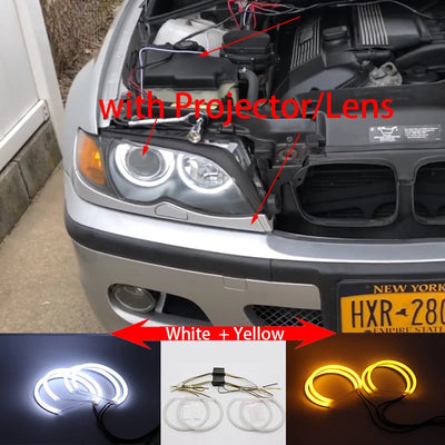Ampoules LED Angel Eyes BMW Série 3 E46 1998-2005 - installé sur véhicule 2 - Becquet Voiture