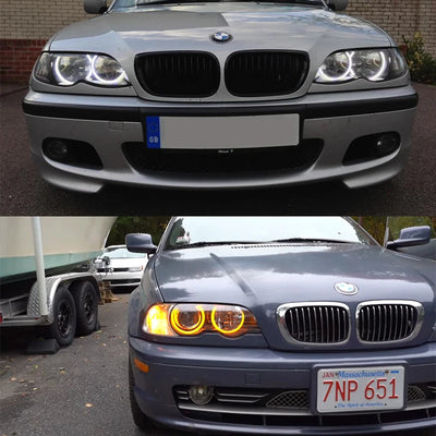 Ampoules LED Angel Eyes BMW Série 3 E46 1998-2005 - installé sur véhicule - Becquet Voiture