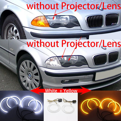 Ampoules LED Angel Eyes BMW Série 3 E46 1998-2005 - vue de dessus - Becquet Voiture