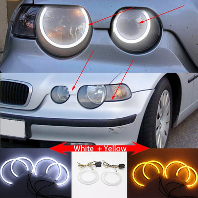 Ampoules LED Angel Eyes BMW Série 3 E46 1998-2005 - vue de profil 2 - Becquet Voiture