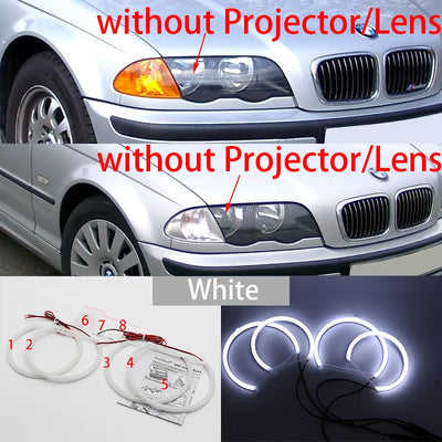 Ampoules LED Angel Eyes BMW Série 3 E46 1998-2005 - vue rapprochée - Becquet Voiture