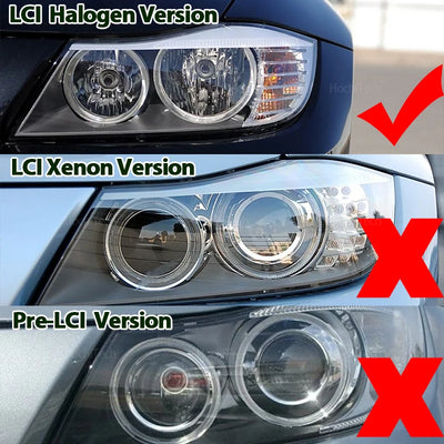 Ampoules LED Angel Eyes BMW Série 3 E90 E91 Berline Touring 2009-2011 - vue de profil - Becquet Voiture