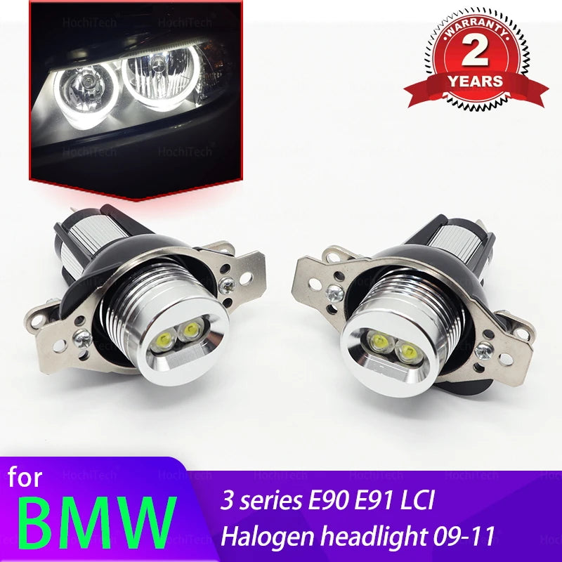 Ampoules LED Angel Eyes BMW Série 3 E90 E91 LCI 328i 335i - vue de face - Becquet Voiture
