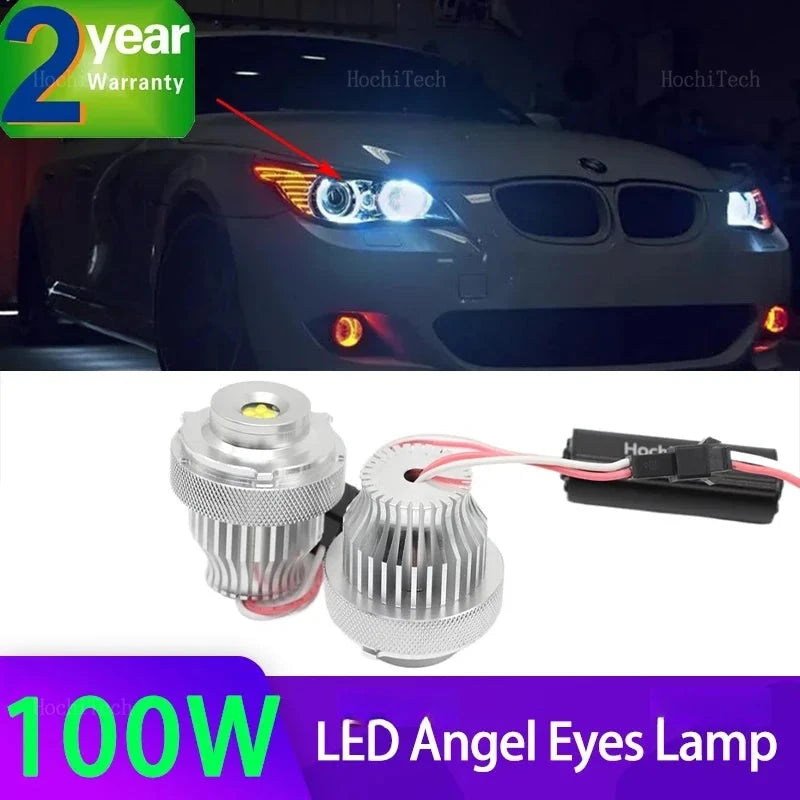 Ampoules LED Angel Eyes BMW Série 5 E60 E61 2007-2010 - vue de face - Becquet Voiture