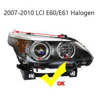 Ampoules LED Angel Eyes BMW Série 5 E60 E61 2007-2010 - vue de profil - Becquet Voiture