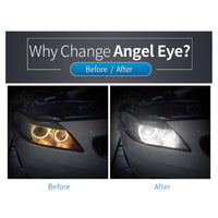 Ampoules LED Angel Eyes H8 120W BMW E90 E92 X6 - installé sur véhicule - Becquet Voiture