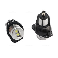 Ampoules LED Angel Eyes Jaune Citron BMW E90 E91 2004-2008 - installé sur véhicule - Becquet Voiture