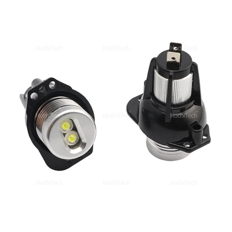 Ampoules LED Angel Eyes Jaune Citron BMW E90 E91 2004-2008 - installé sur véhicule - Becquet Voiture