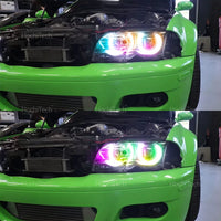 Ampoules LED Angel Eyes RVB BMW Série 3 5 7 E36 E46 E39 E38 - packshot studio - Becquet Voiture