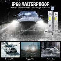 Ampoules LED BMW H1 H3 100W 30000LM Mini Canbus - installé sur véhicule - Becquet Voiture