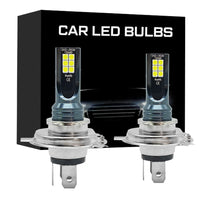 Ampoules LED BMW H4 H7 H11 12000LM 6000K Antibrouillard - packshot studio - Becquet Voiture