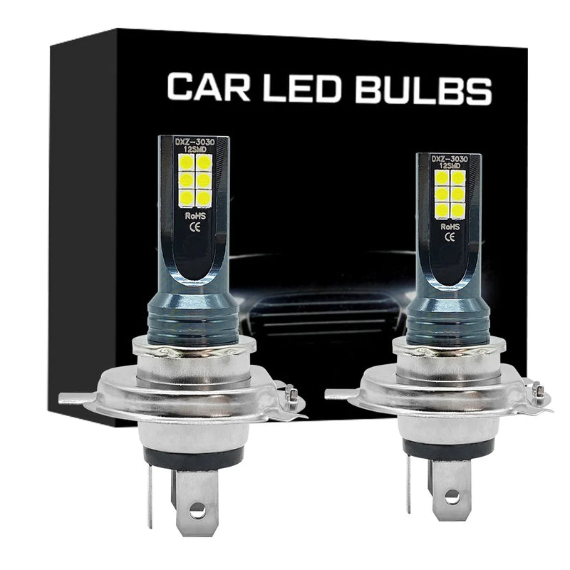 Ampoules LED BMW H4 H7 H11 12000LM 6000K Antibrouillard - packshot studio - Becquet Voiture