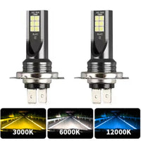 Ampoules LED BMW H4 H7 H11 12000LM 6000K Antibrouillard - vue de face - Becquet Voiture