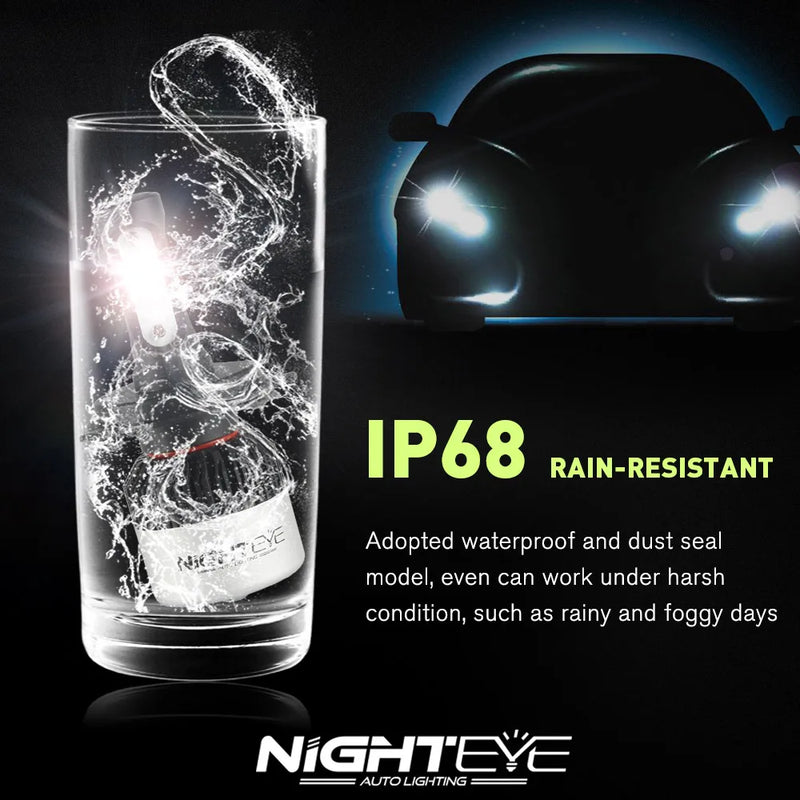 Ampoules LED BMW H7 H4 H11 72W Canbus 6500K - installé sur véhicule - Becquet Voiture