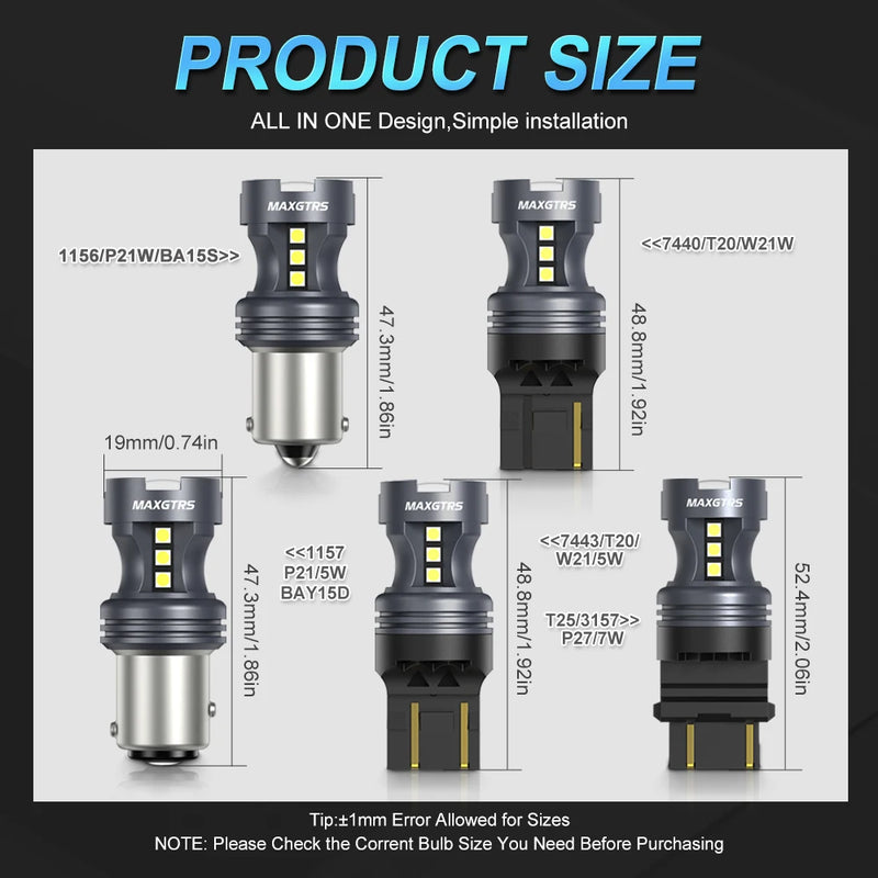 Ampoules LED Canbus P21W BA15S 1156 1157 BAY15D T20 Voiture - vue arrière - Becquet Voiture