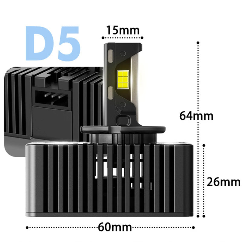 Ampoules LED D1S D2S D3S D5S VW BMW Mercedes 80W 8000LM - vue de dessus - Becquet Voiture