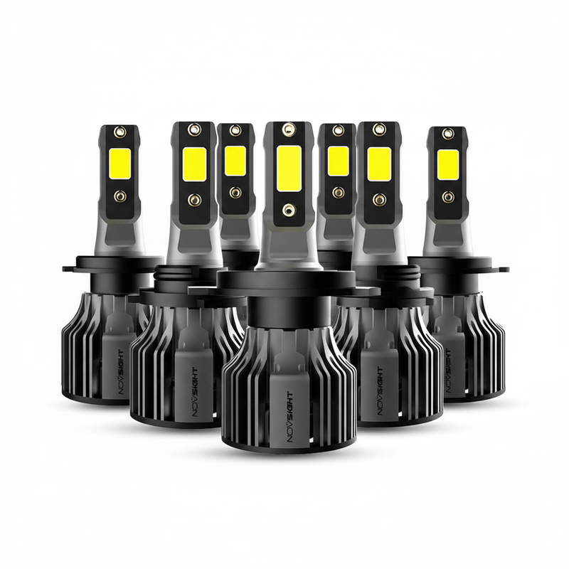 Ampoules LED H1 H4 H7 H8 H9 H11 6000K 72W Canbus (Kit) - vue de face - Becquet Voiture