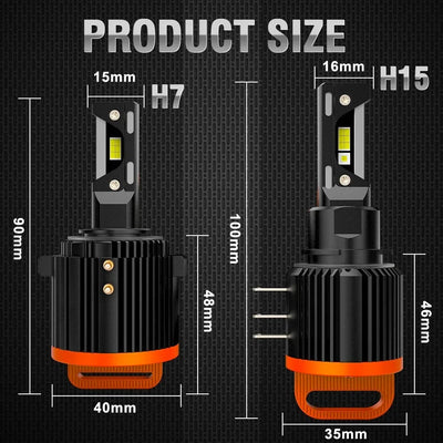 Ampoules LED H15 Canbus Volkswagen Golf 6 MK3 BMW Mercedes - installé sur véhicule - Becquet Voiture