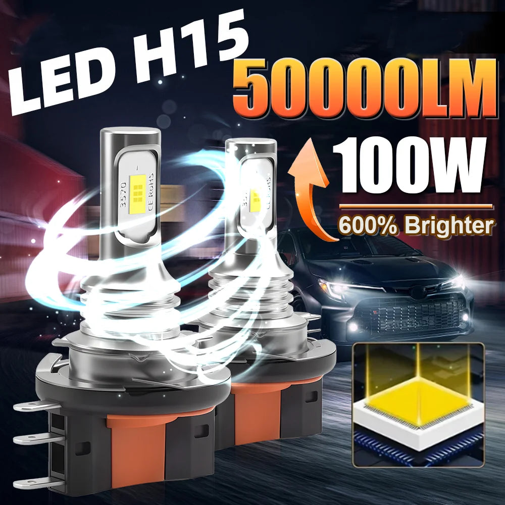 Ampoules LED H15 Canbus VW Golf MK6 BMW Mercedes Audi DRL - vue de face - Becquet Voiture