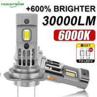 Ampoules LED H7 6000K Canbus 300W (Kit 2 Pièces) - vue de profil - Becquet Voiture